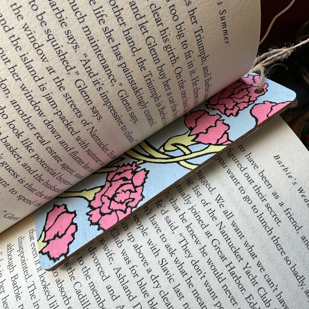 Carnation Floral Bookmark